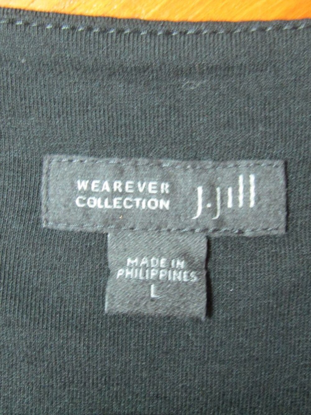 J Jill Wearever Black Midi Shift Dress Womens L Long Sleeve Minimalist Modest - Picture 5 of 8